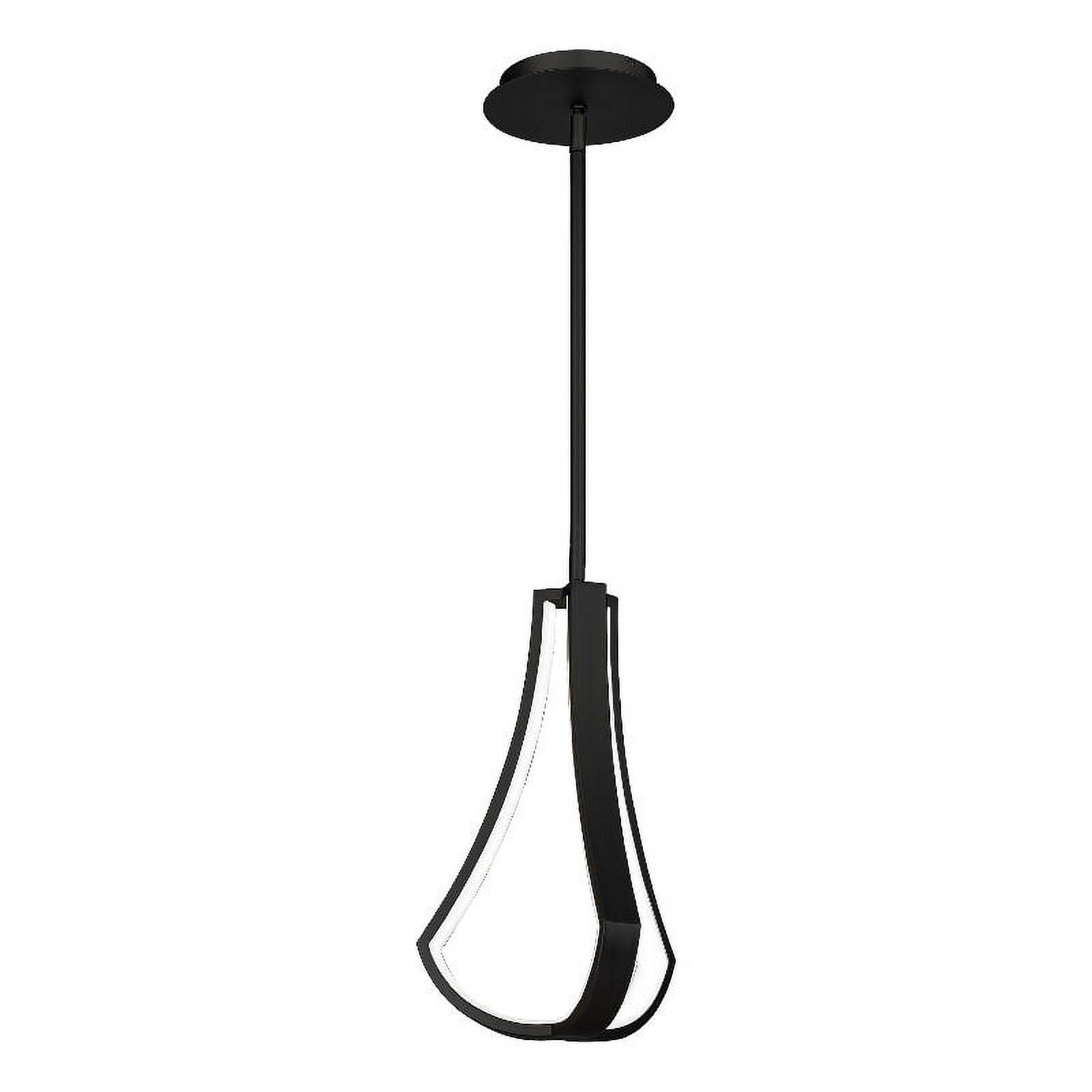 Artemis 14" Black Acrylic LED Mini Pendant with Brushed Nickel Finish