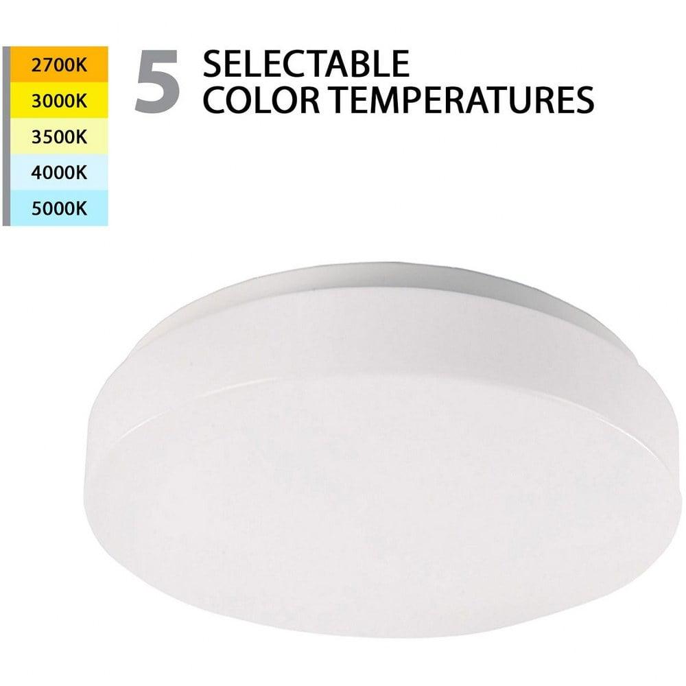 EcoLite 13'' White Aluminum LED Flush Mount with 5-CCT Switch