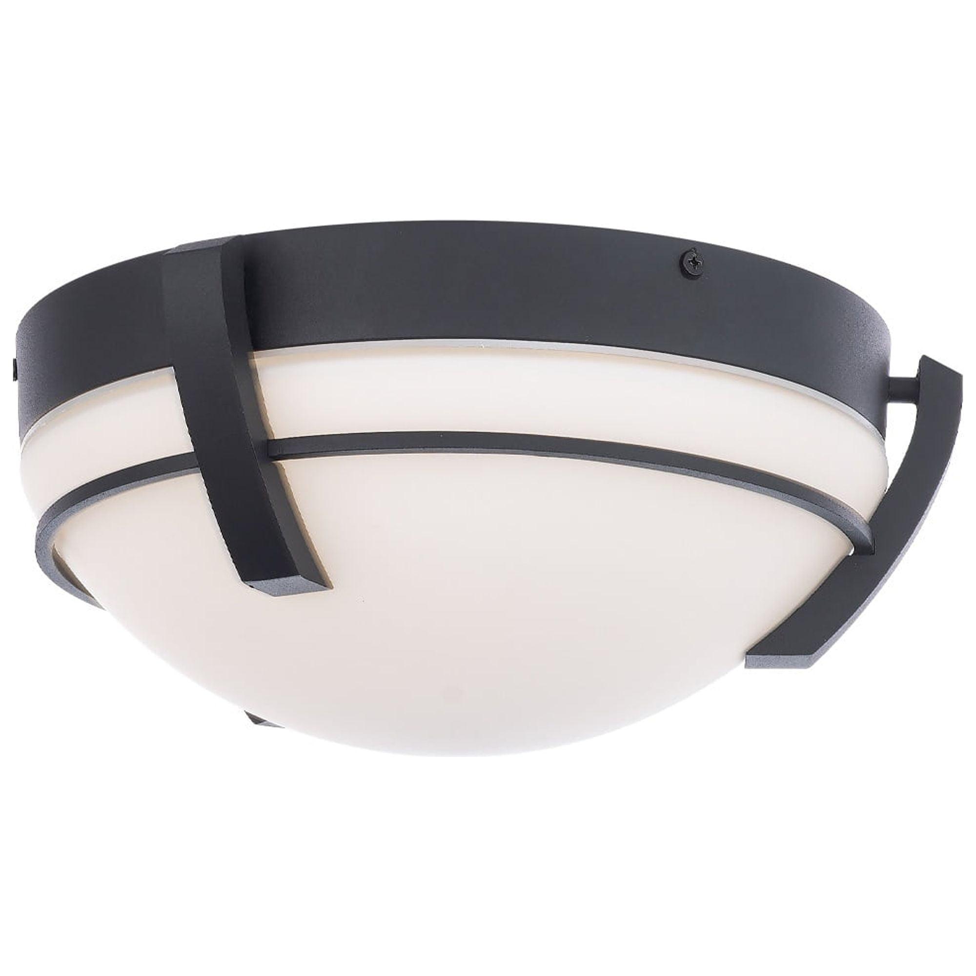 Bradbury 16" Black Opal Glass LED Contemporary Flush Mount