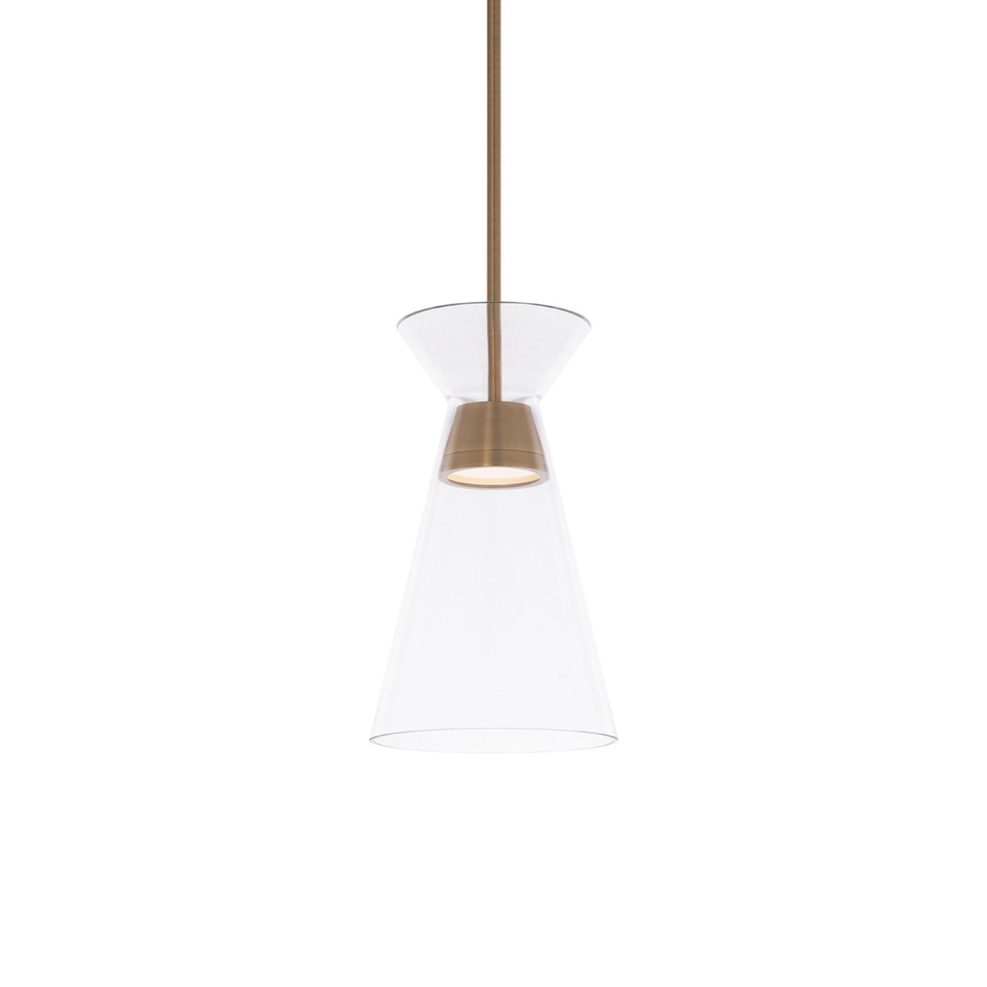 Chandra 14" Aged Brass LED Mini Pendant Light