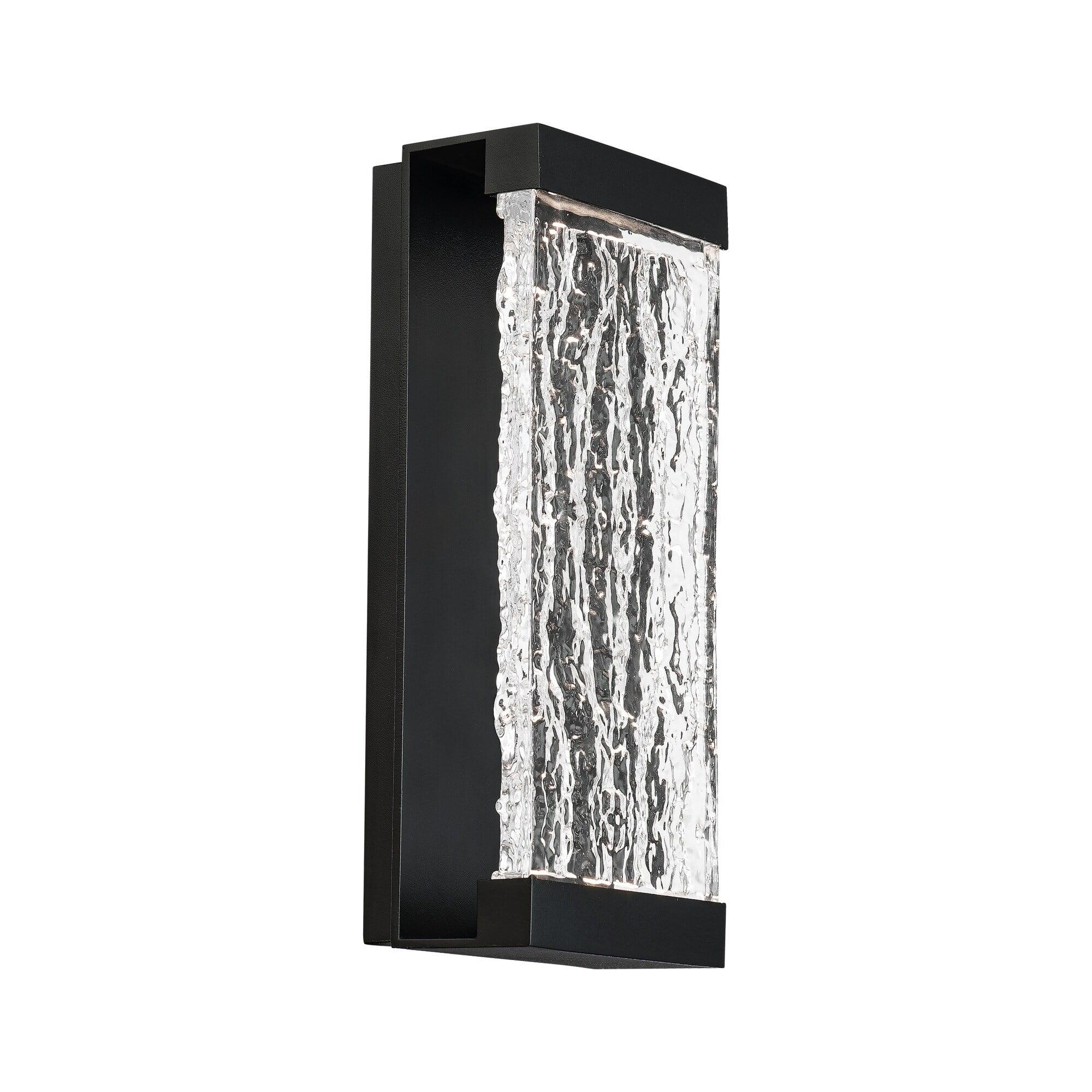 Fusion 14" Black Glass LED Outdoor Wall Light