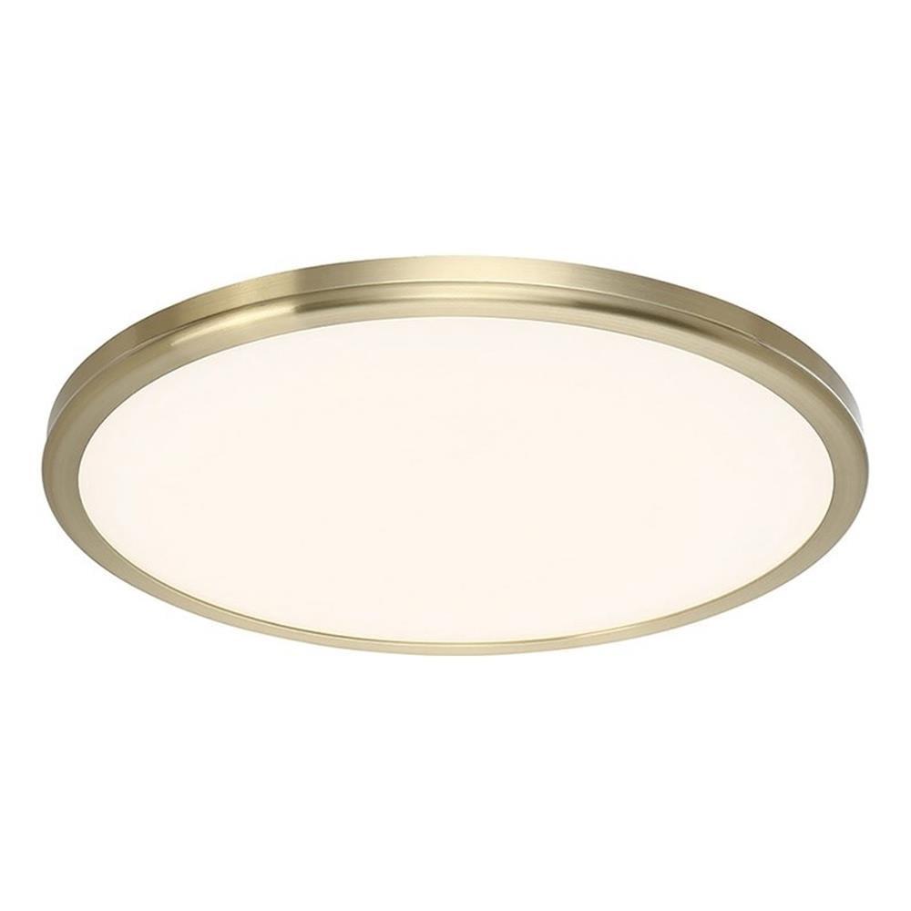 WAC Lighting Geos 22" LED 3000K Round Aluminum Low-Profile Flush Mount in Brass