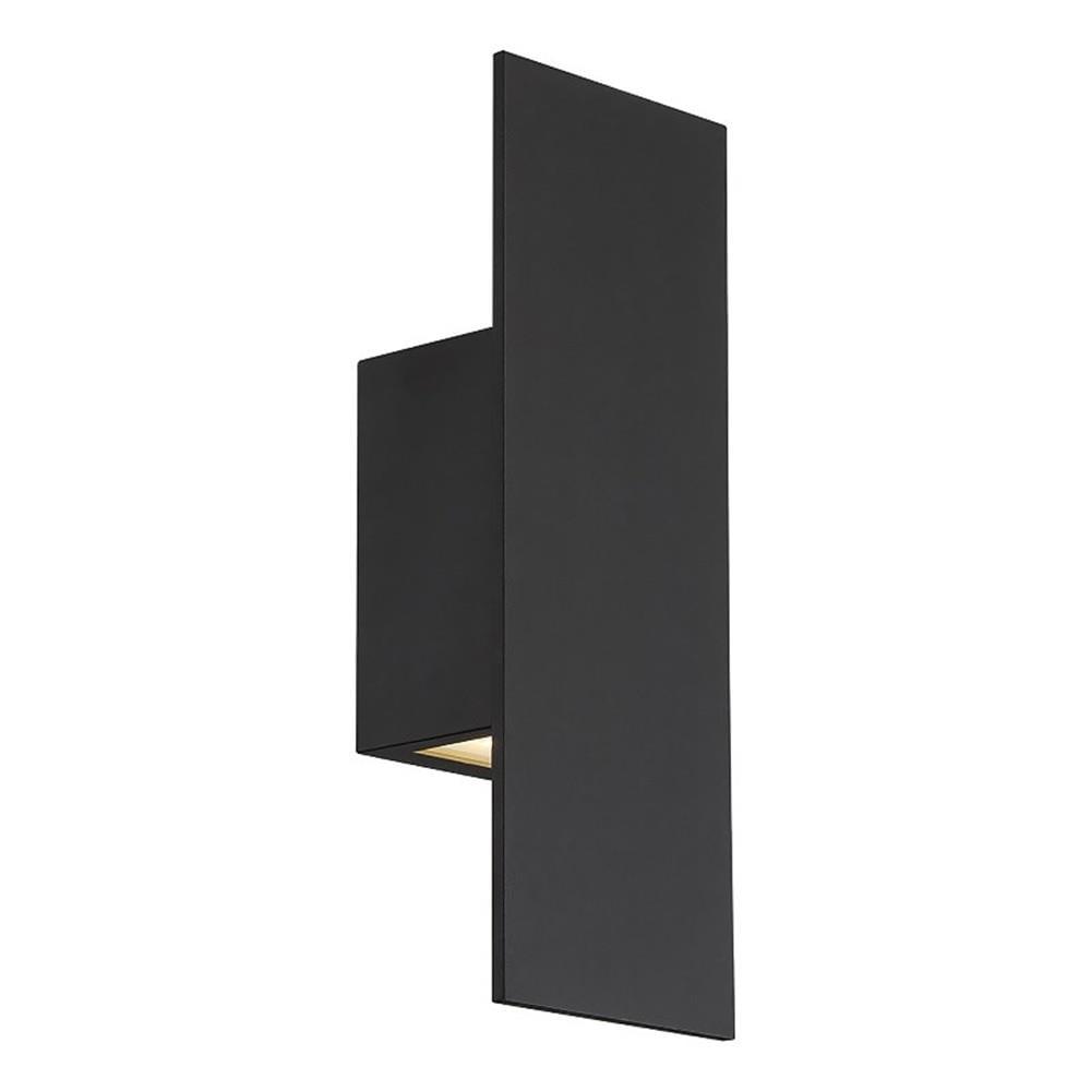 WAC Lighting Icon 14" 2-Light Aluminum Indoor and Outdoor Wall Light in Black