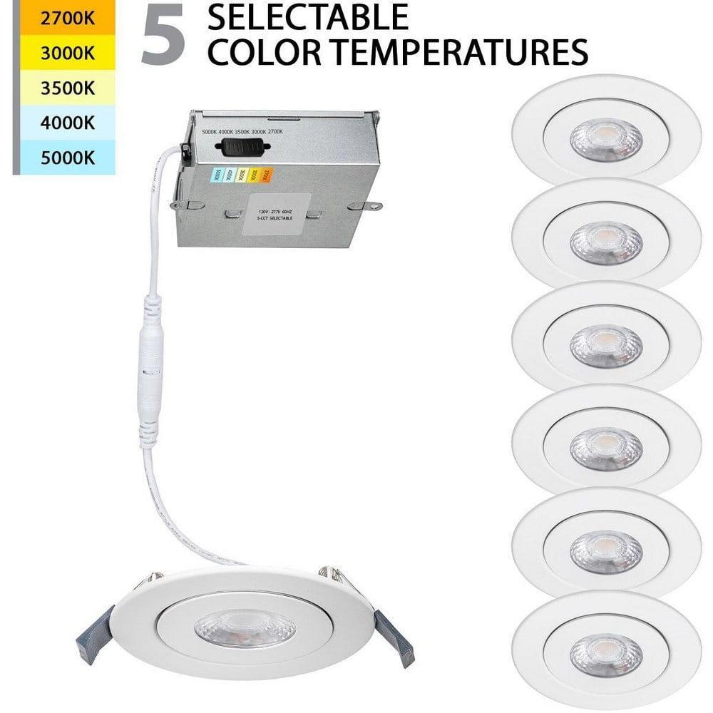 Lotos 4.75'' Selectable Color Temperature Dimmable Air-Tight IC Rated LED Canless Recessed Lighting Kit