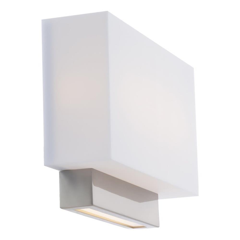 Elegant Brushed Nickel 14" Outdoor Vanity LED Wall Sconce