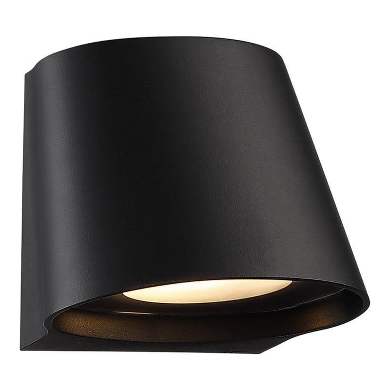 WAC Lighting Mod 7" 1-Light LED Aluminum Indoor and Outdoor Wall Light in Black