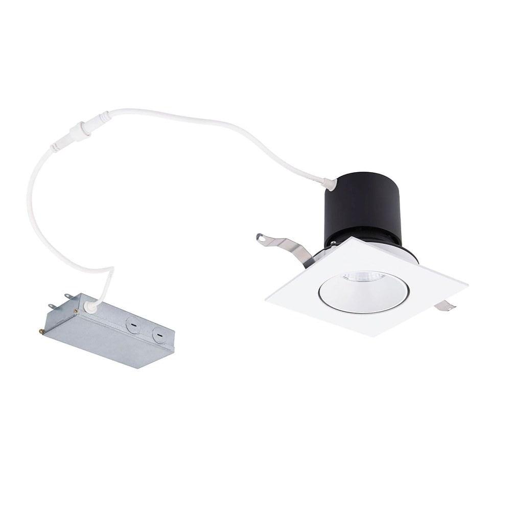 Patriot Square 3" LED Recessed Lighting Kit with 5-CCT and Aluminum Trim in White