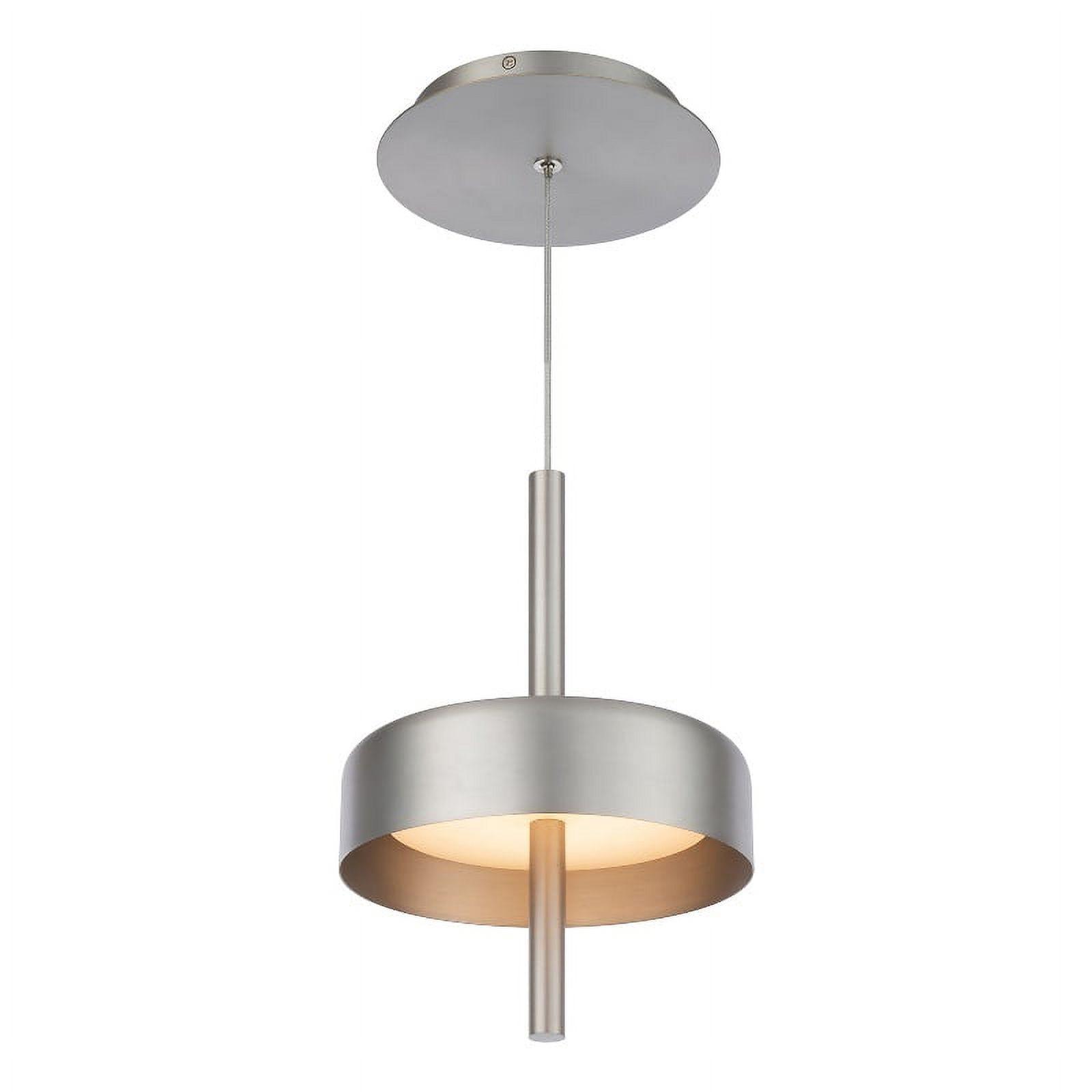 Pierce Brushed Nickel Mini LED Pendant with White Opaque Acrylic Shade