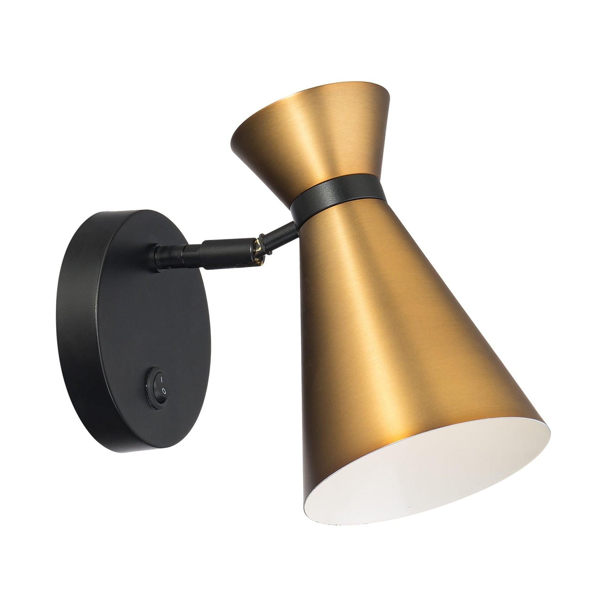 Retro Black Aged Brass LED Swing Arm Wall Sconce