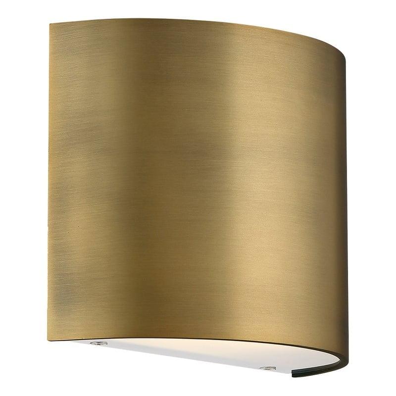 Aged Brass 7" LED Outdoor Wall Sconce