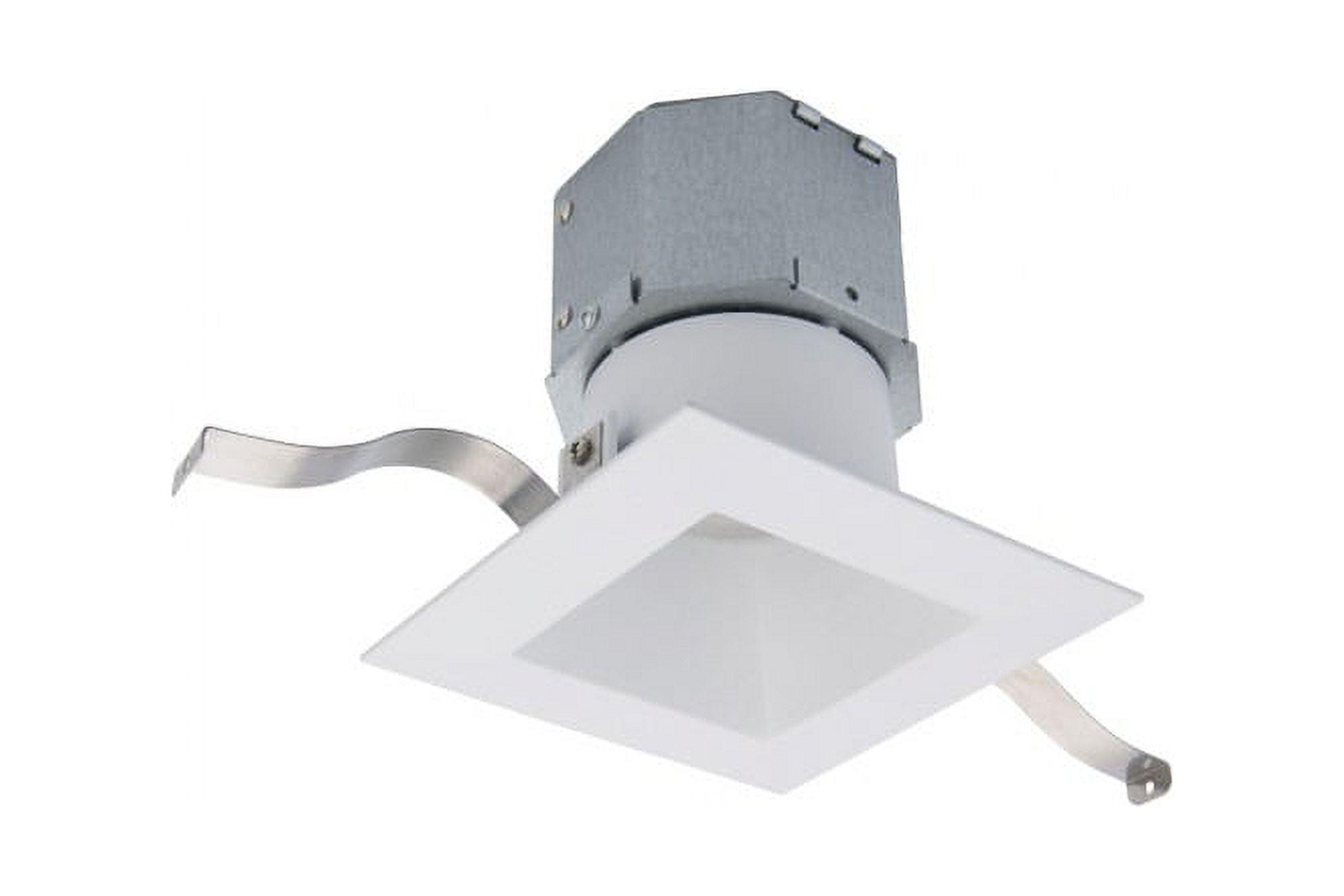 Sleek Square 5" White Aluminum LED Recessed Light Kit - Energy Star