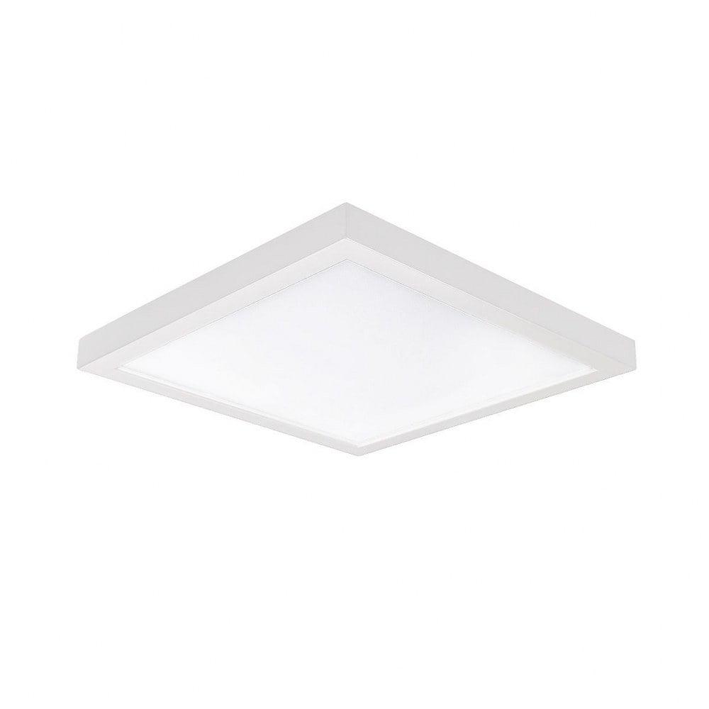 WAC Lighting Square 5" 1-Light 3500K Energy Star Aluminum Flush Mount in White