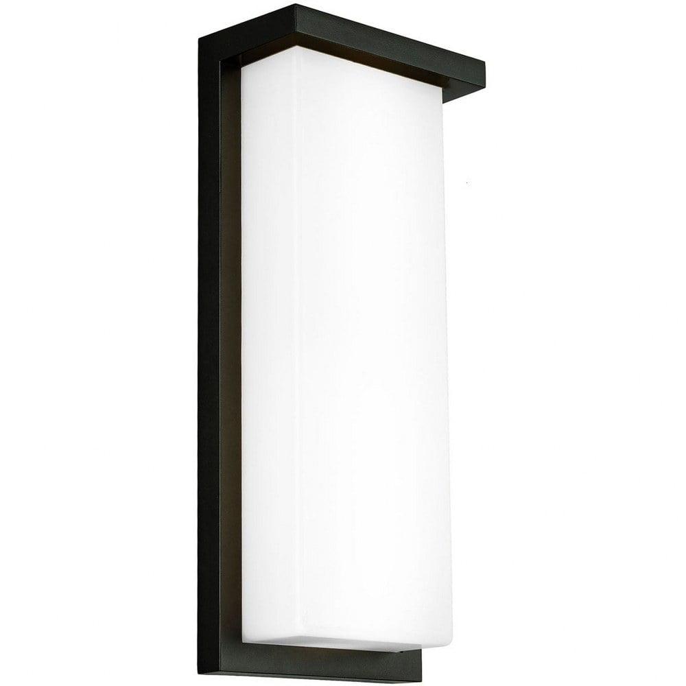 Vega 14" Black LED Outdoor Wall Sconce with UV Stabilized Shade