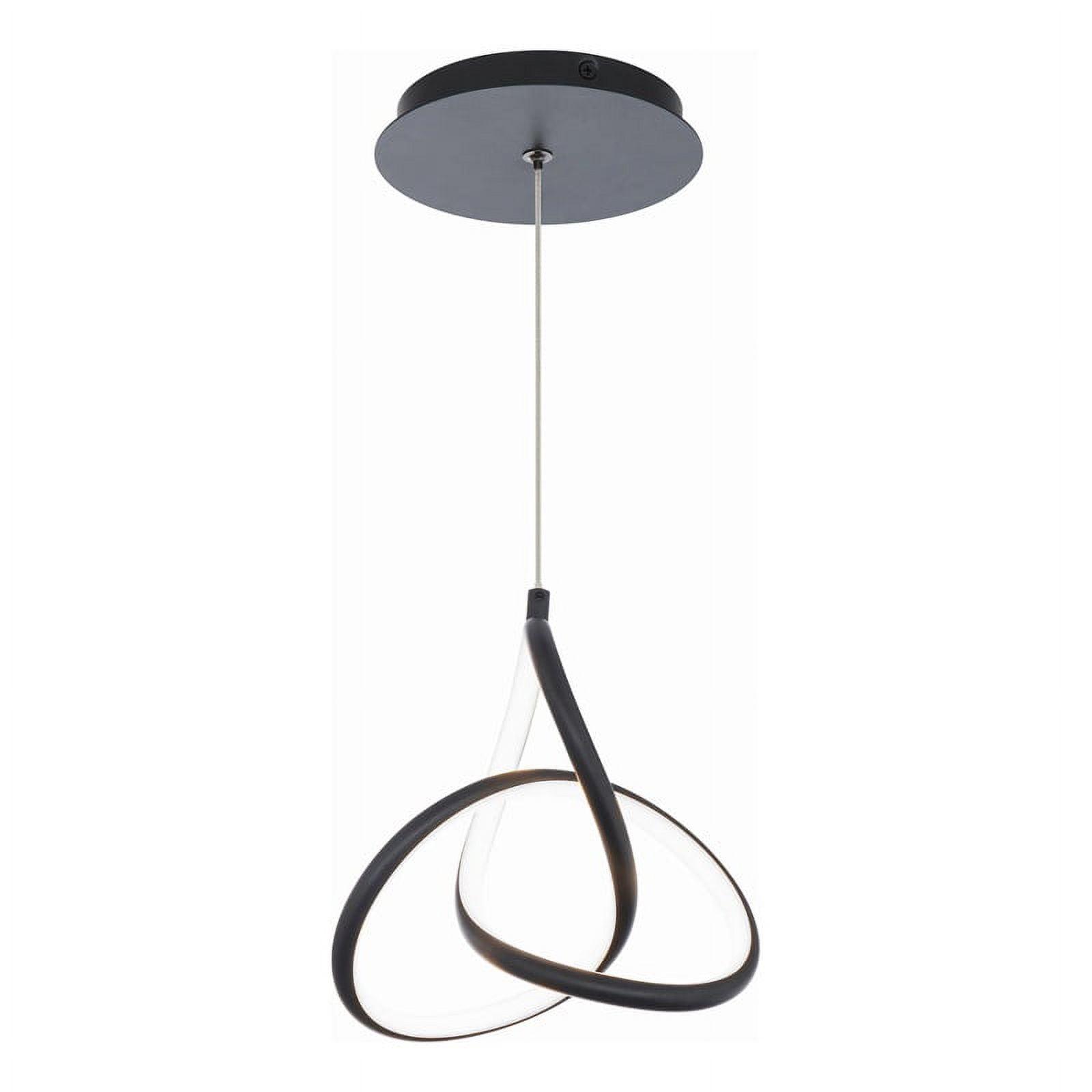 Vornado Black Mini LED Modern Indoor/Outdoor Pendant with Opaque White Shade