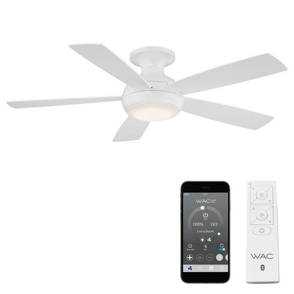 Odyssey 5- Blade Smart Flush Mount Ceiling Fan with Remote Control and LED Light Kit Included