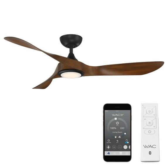 54" Swirl 3 - Blade Outdoor LED Smart Propeller Ceiling Fan with Remote Control and Light Kit Included