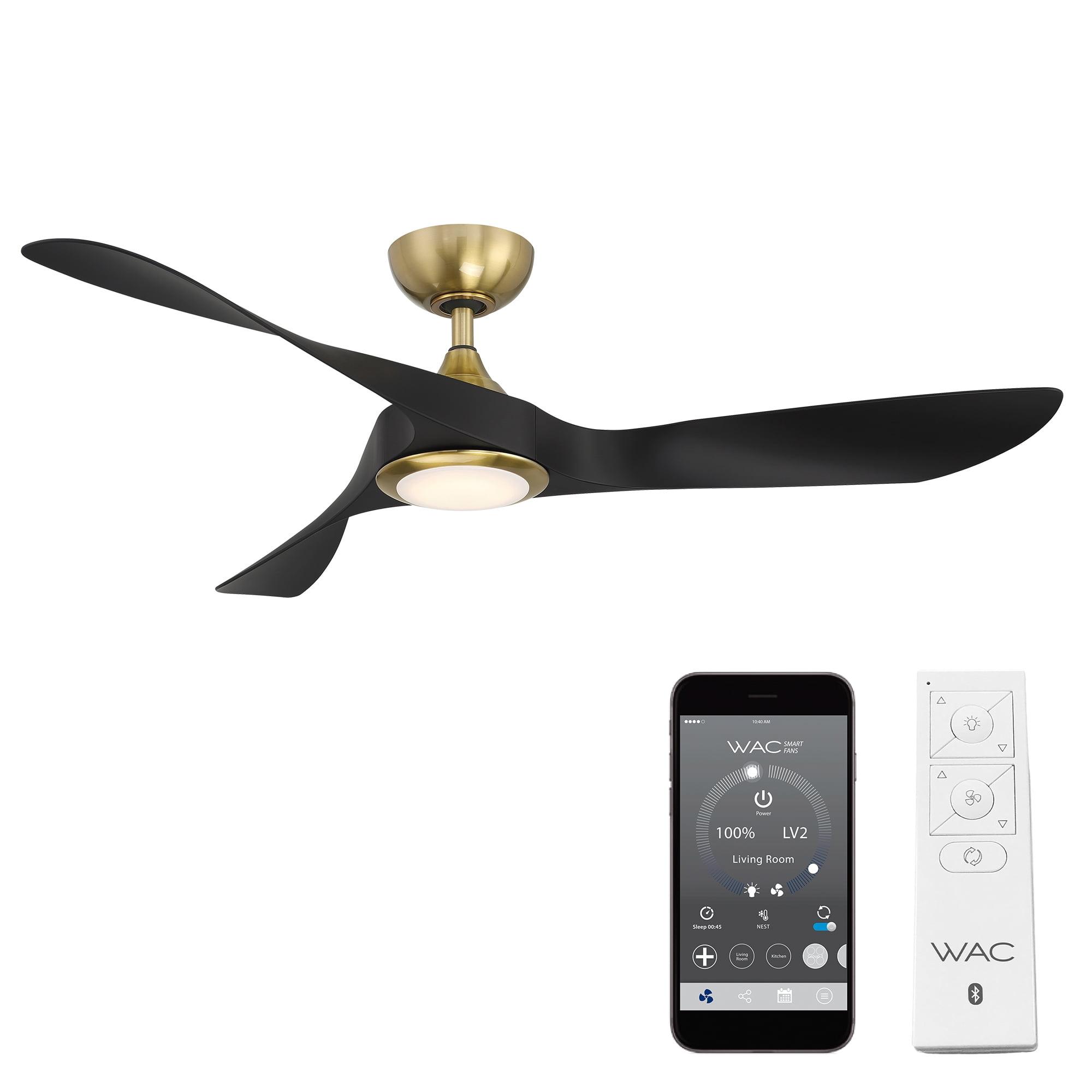 54" Swirl 3 - Blade Outdoor LED Smart Propeller Ceiling Fan with Remote Control and Light Kit Included