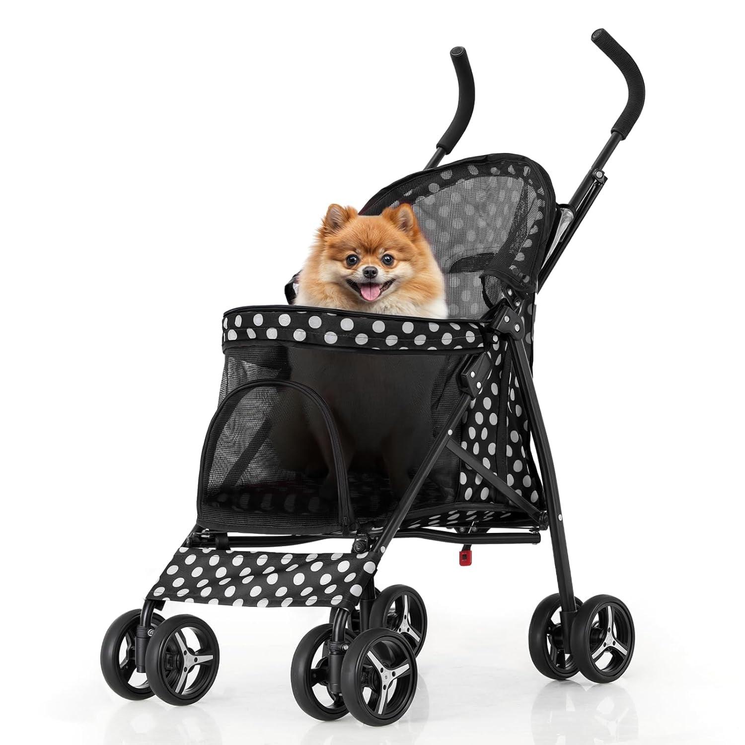 Pet Stoller Dog Cat Stoller Comfortable Lightweight Stroller With Adjustable Canopy