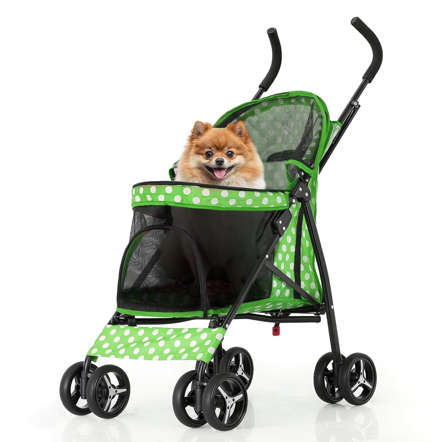 Magshion Pet Stoller Dog Cat Stoller Comfortable Lightweight Stroller With Adjustable Canopy