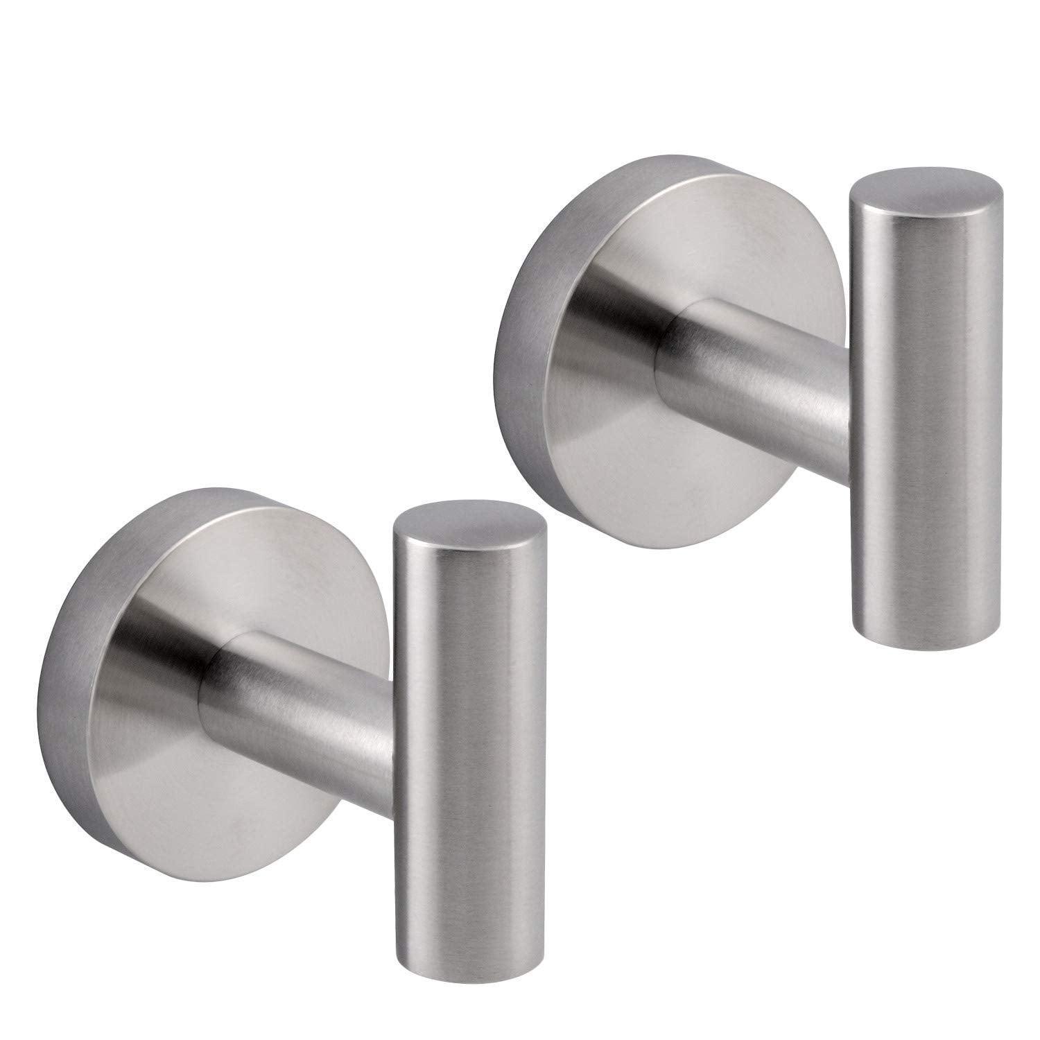 Bathroom Towel Hook SUS 304 Stainless Steel Single Coat/Robe Clothes Hook for Bath Kitchen Contemporary Hotel Style Wall Mounted 2 Pack Brushed Finish