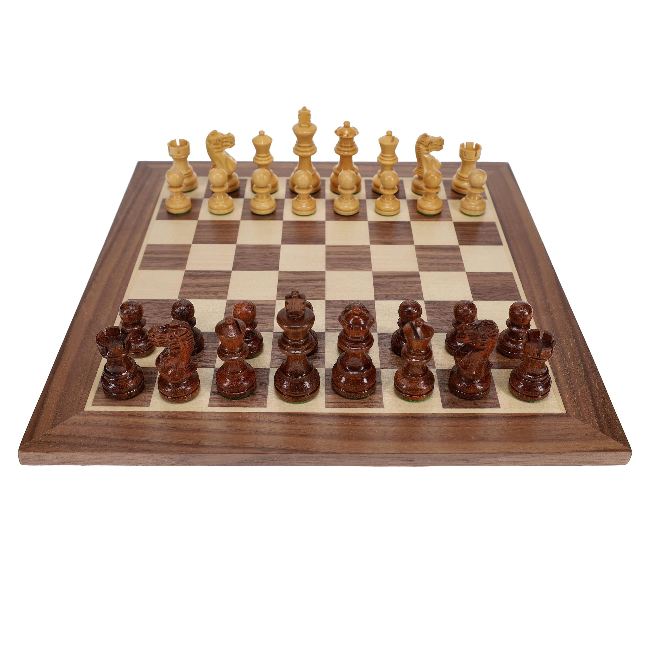 WE Games Weighted Wooden Staunton Chess Set, 11.5 in. Board,  2.5 in. King
