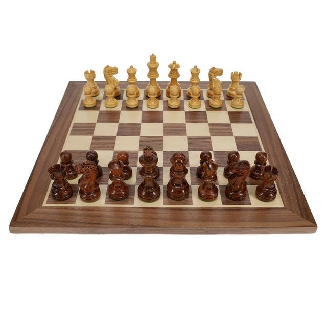 WE Games Weighted Wooden Staunton Chess Set, 11.5 in. Board,  2.5 in. King