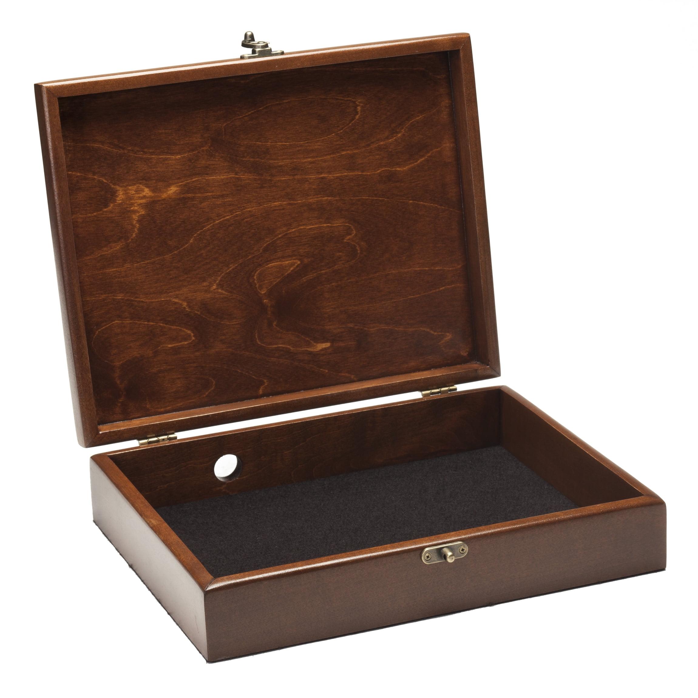 WE Games Wooden Valet Box - Walnut Stain (Made in USA)