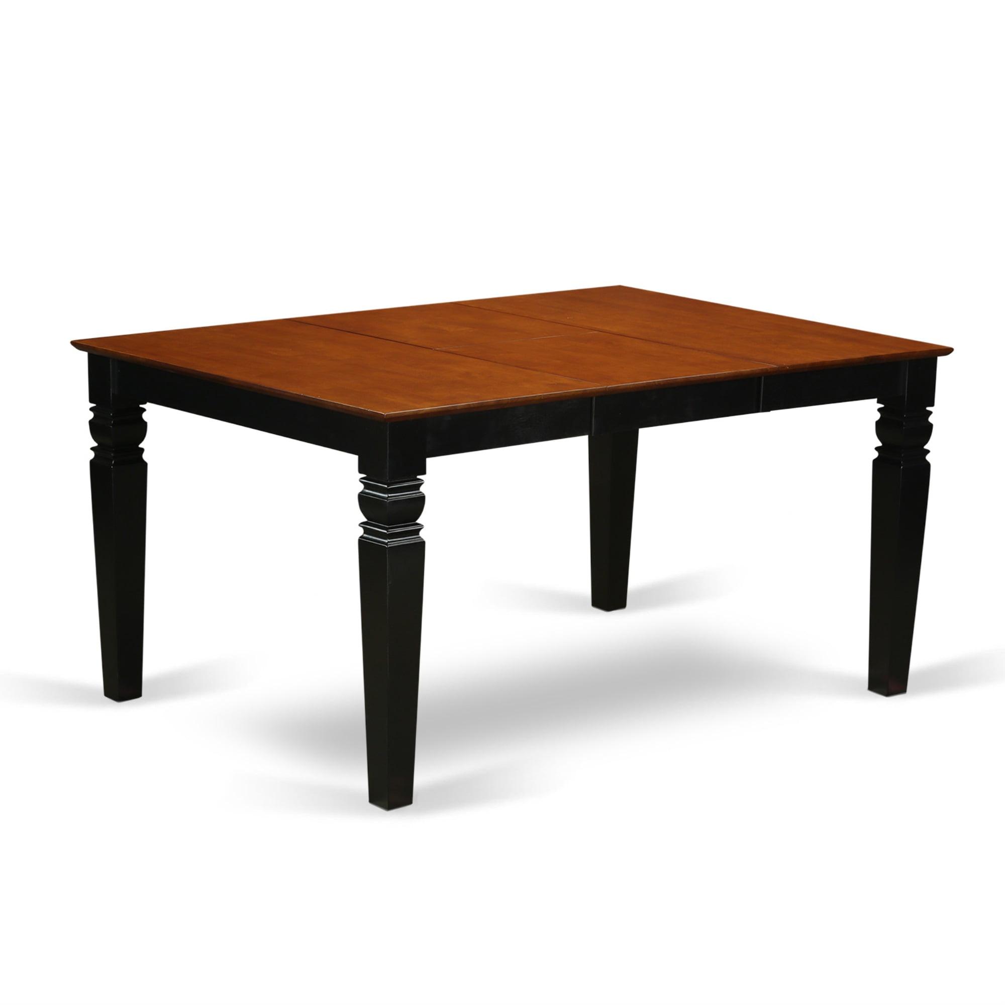 WEAN5-BCH-W East West Furniture 5 Piece Kitchen Table Set- a Dining Table and 4 Chairs, Black & Cherry(Seat Type Options) WEAN5-BCH-LC