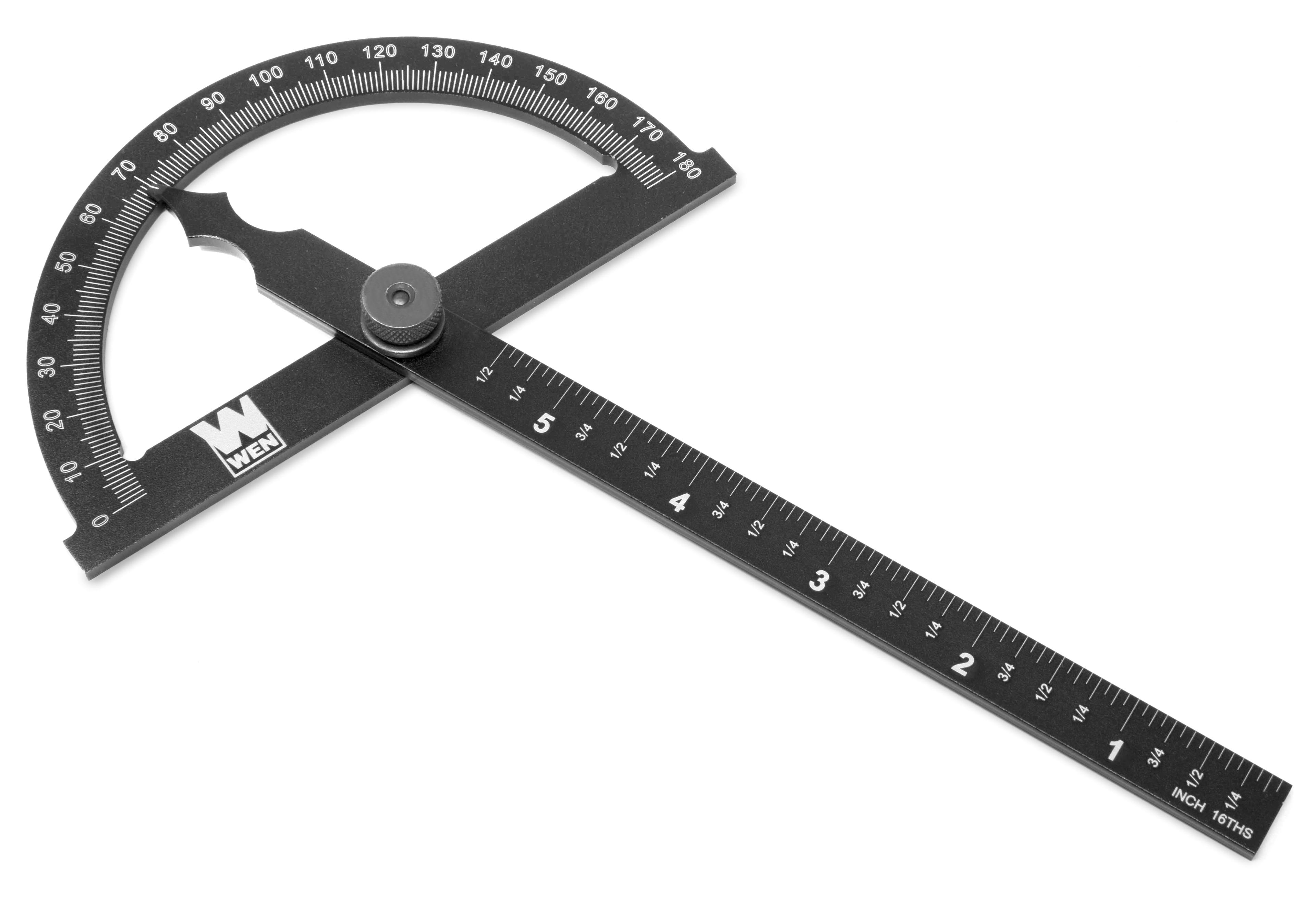 WEN Adjustable Black Aluminum Protractor with Laser Etched Scale