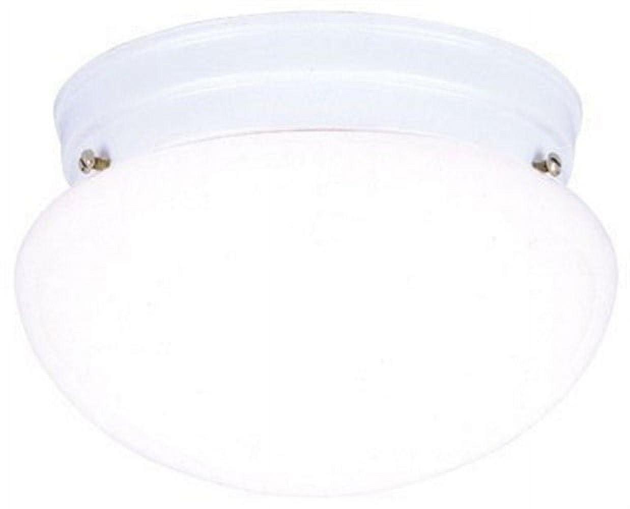 Transitional White Glass Mushroom-Shape Flush Ceiling Light