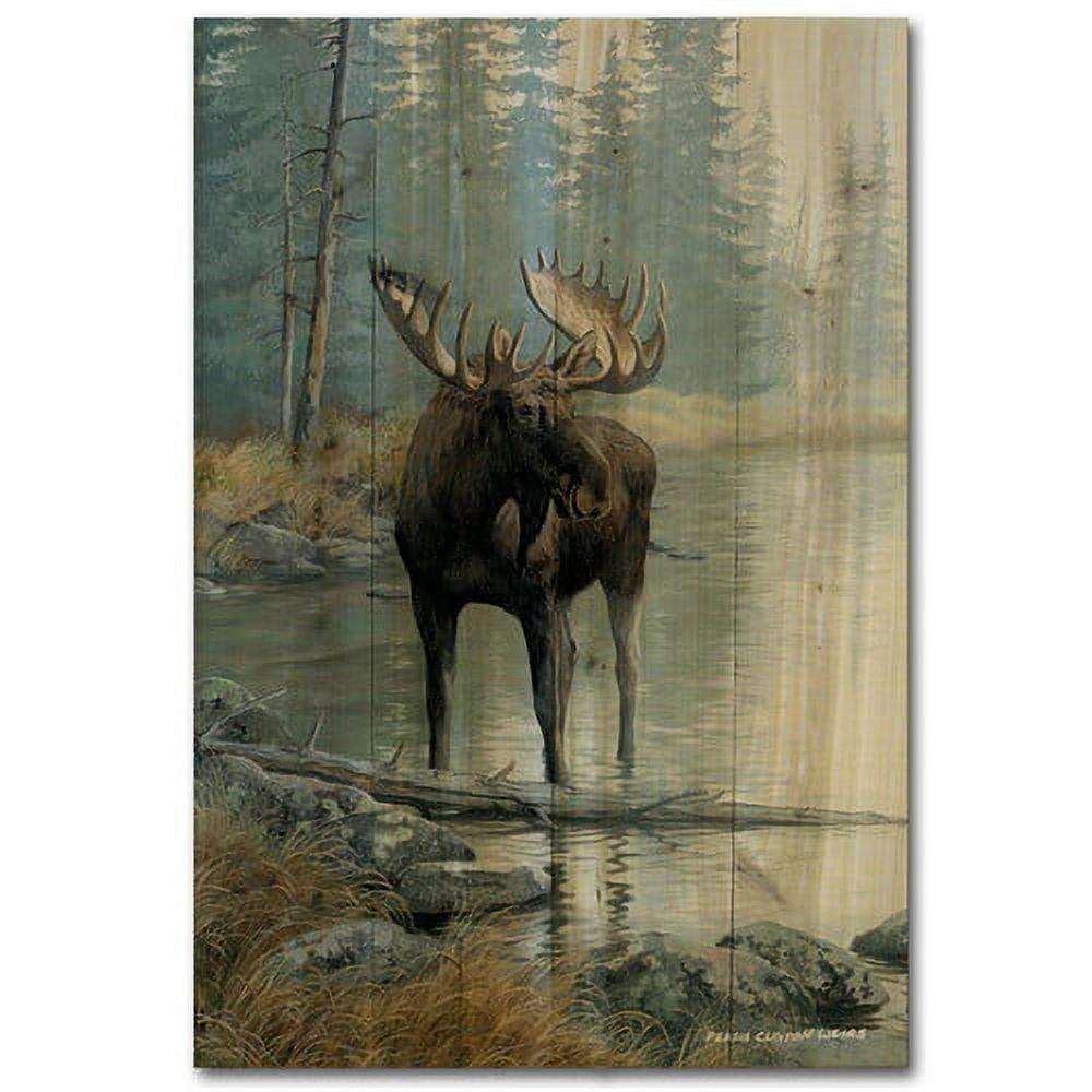 Quiet Water Moose Rectangular Birch Wood Wall Art