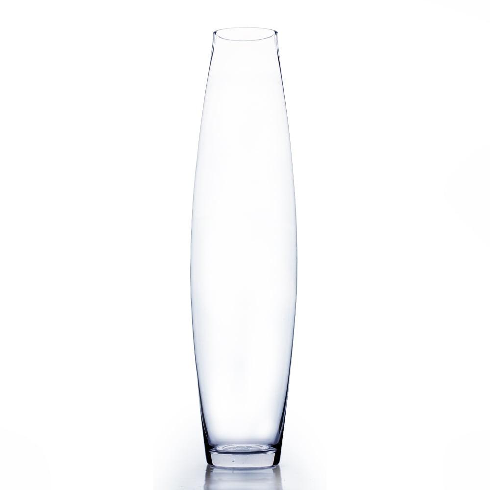 WGV Clear Bullet Urn Glass Vase - 6" Wide x 24" Height, Good quality, Heavy Weighted Base - 1 Pc