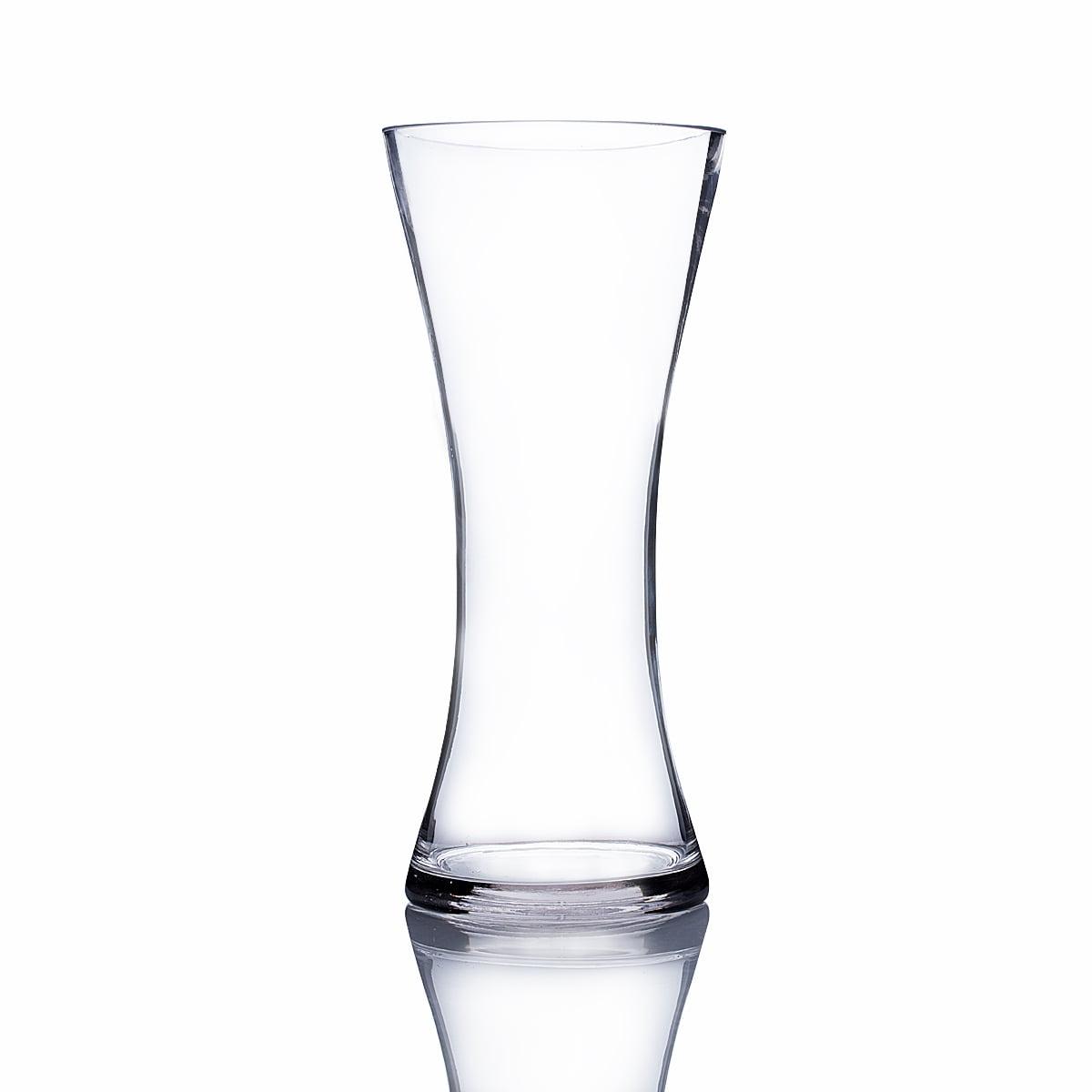 WGV Clear Glass Round Gathering Vase - 5" Wide x 12" Height, Good quality, Heavy Weighted Base - 1 Pc