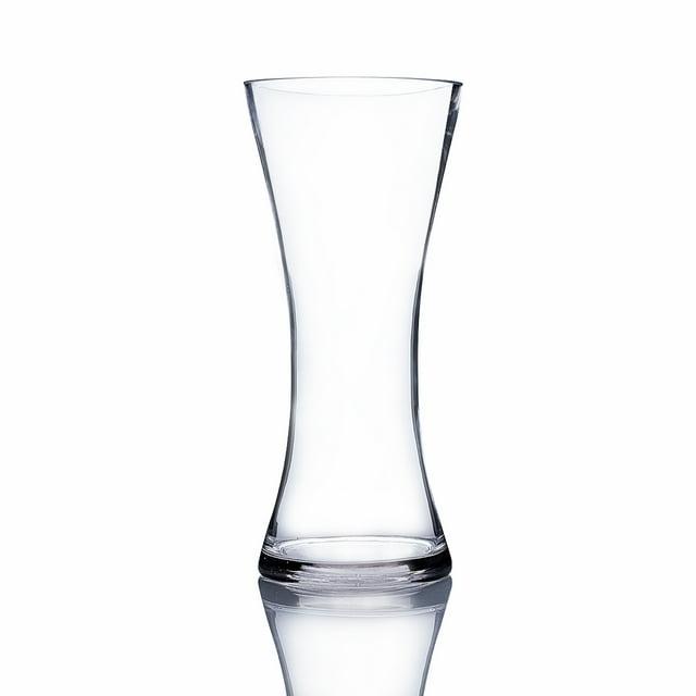 WGV Clear Glass Round Gathering Vase - 5" Wide x 12" Height, Good quality, Heavy Weighted Base - 1 Pc