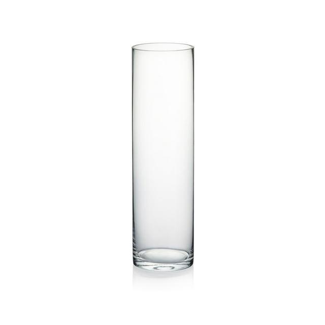 WGV International 4" Wide Clear Cylinder Glass Vase, Candle Holder, Home Accent, 1 Piece 14-inches H