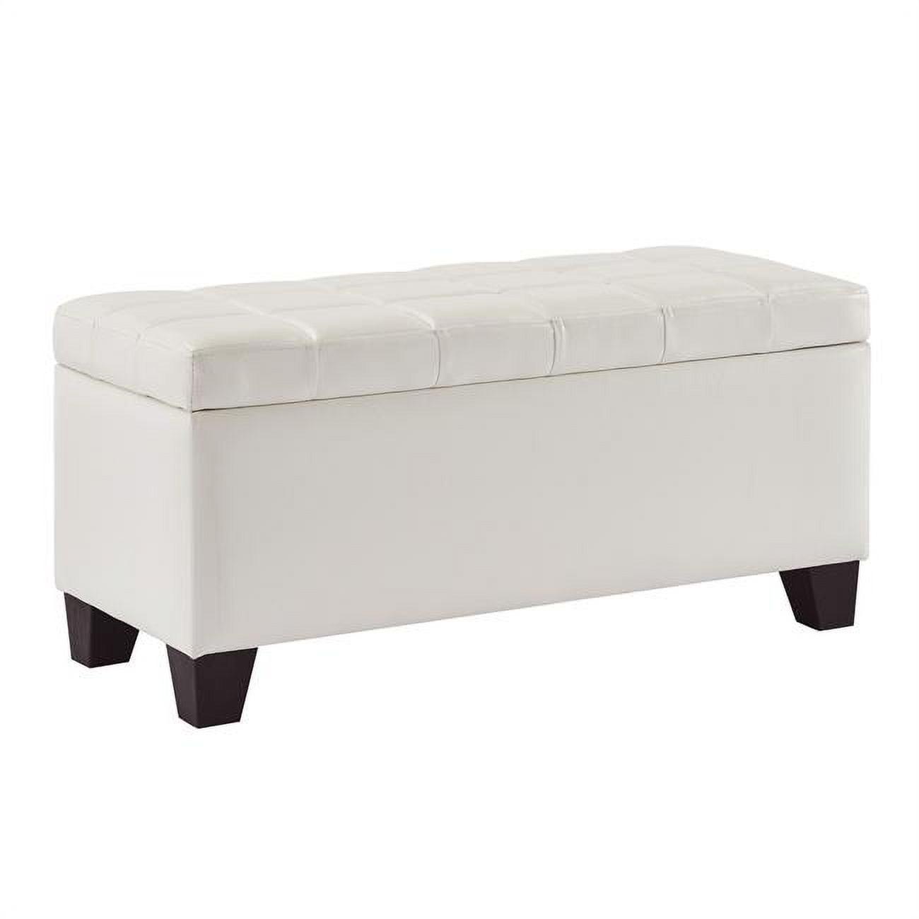 WHI  35.50 x 14 x 16.50 in. Winston Rectangular Storage Ottoman in White