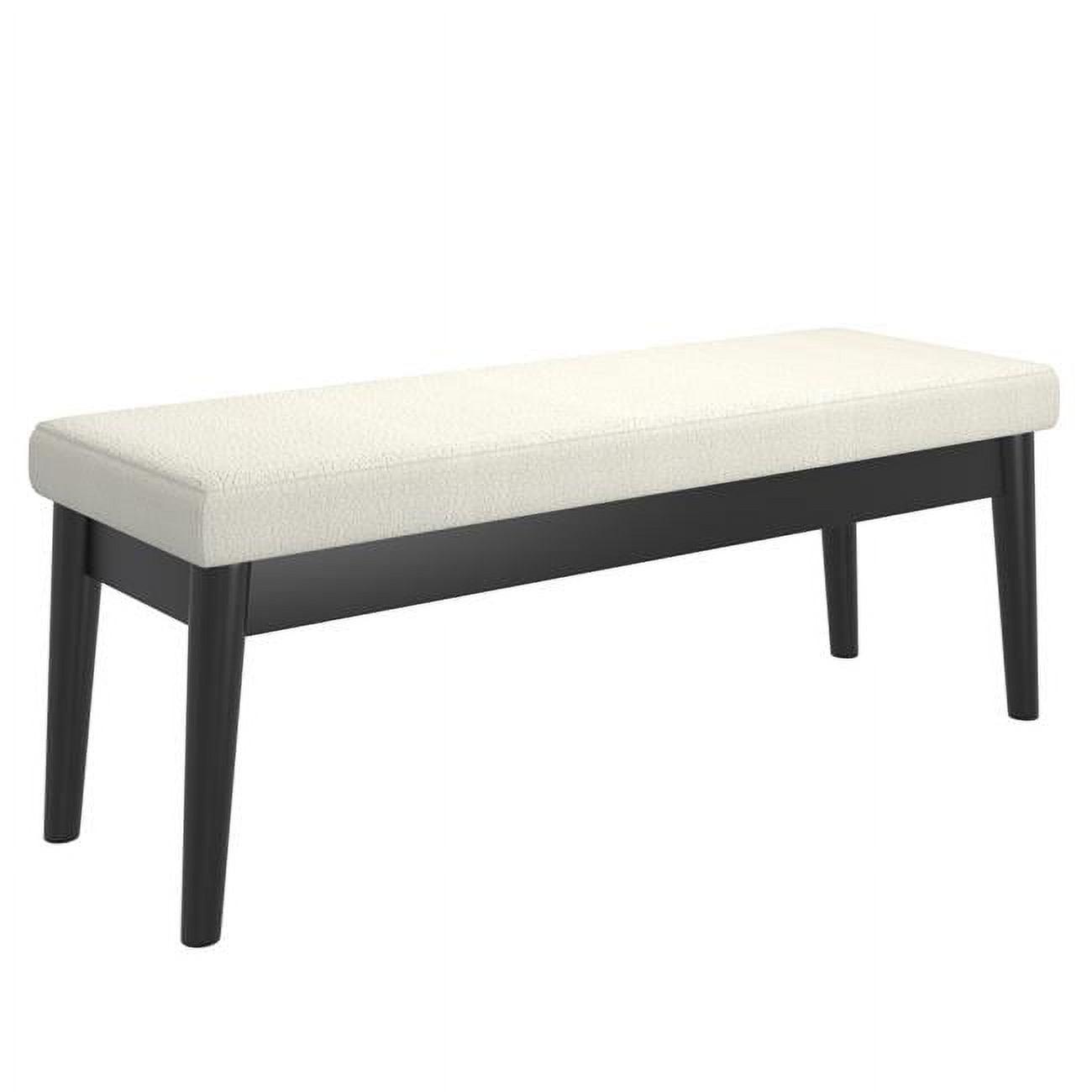 Chic Pebble 48" Cream Boucle & Black Rubberwood Double Bench