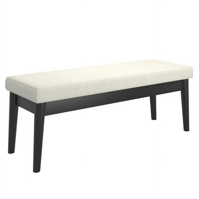 WHI 401-595CM 48 x 16.50 x 17.50 in. Pebble Bench in Cream & Black