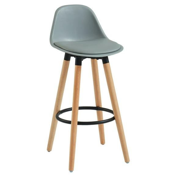 WHI Diablo 26" ABS Plastic/Solid Wood Counter Stools in Gray (Set of 2)