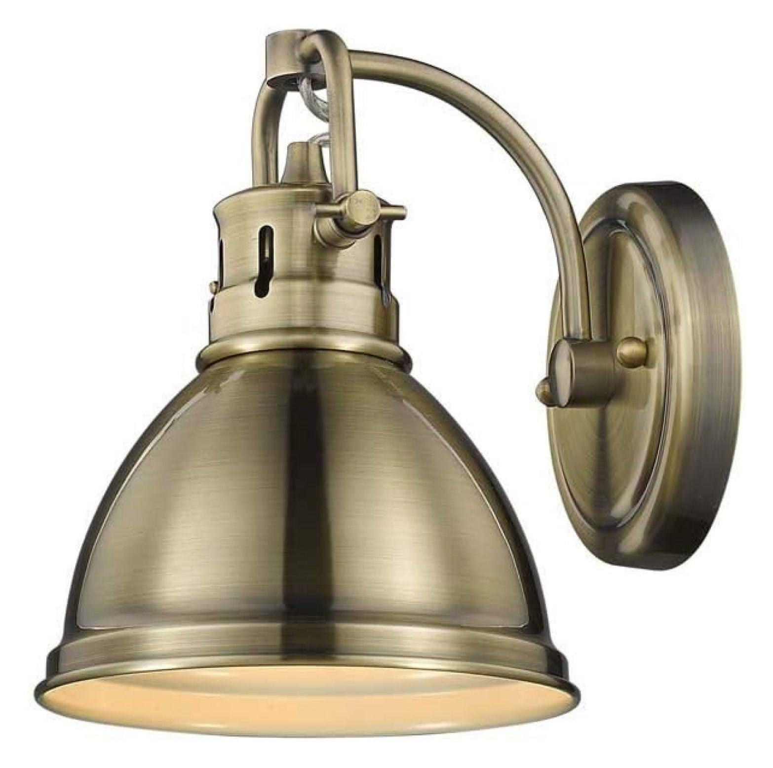 Aged Brass 1-Light Dimmable Bath Vanity Fixture