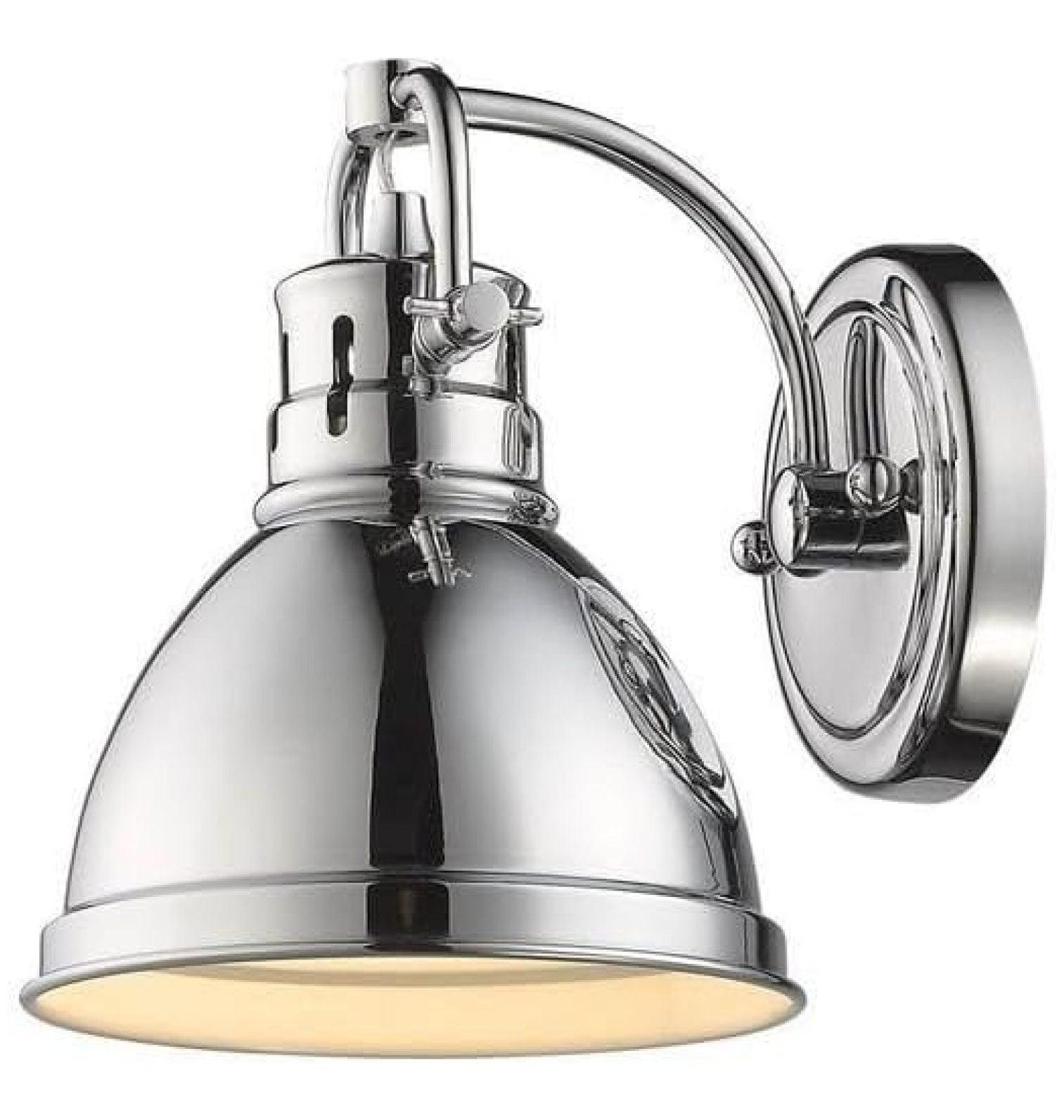 Chrome 1-Light Bath Vanity with Industrial Shade