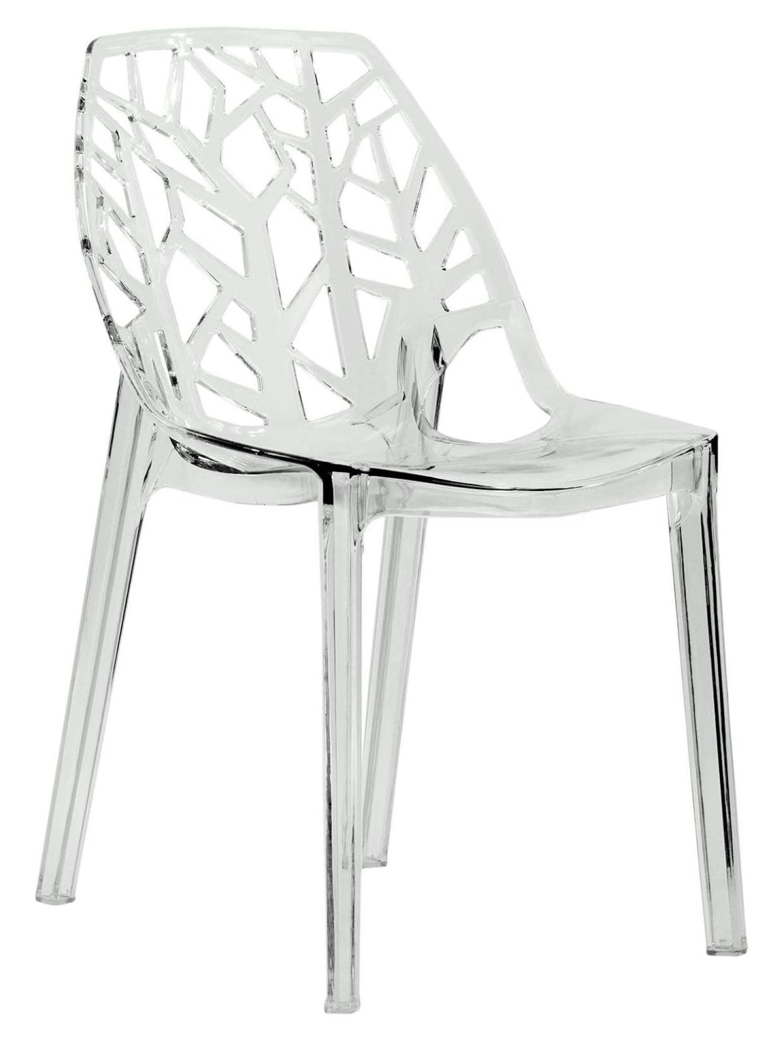 Clear Polycarbonate Cut-Out Design Dining Chair