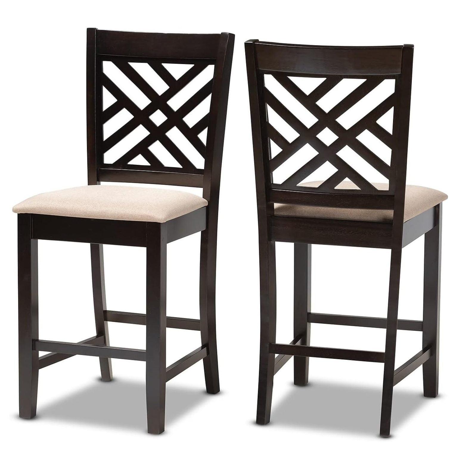 Espresso Brown Wood Counter Height Pub Chair Set