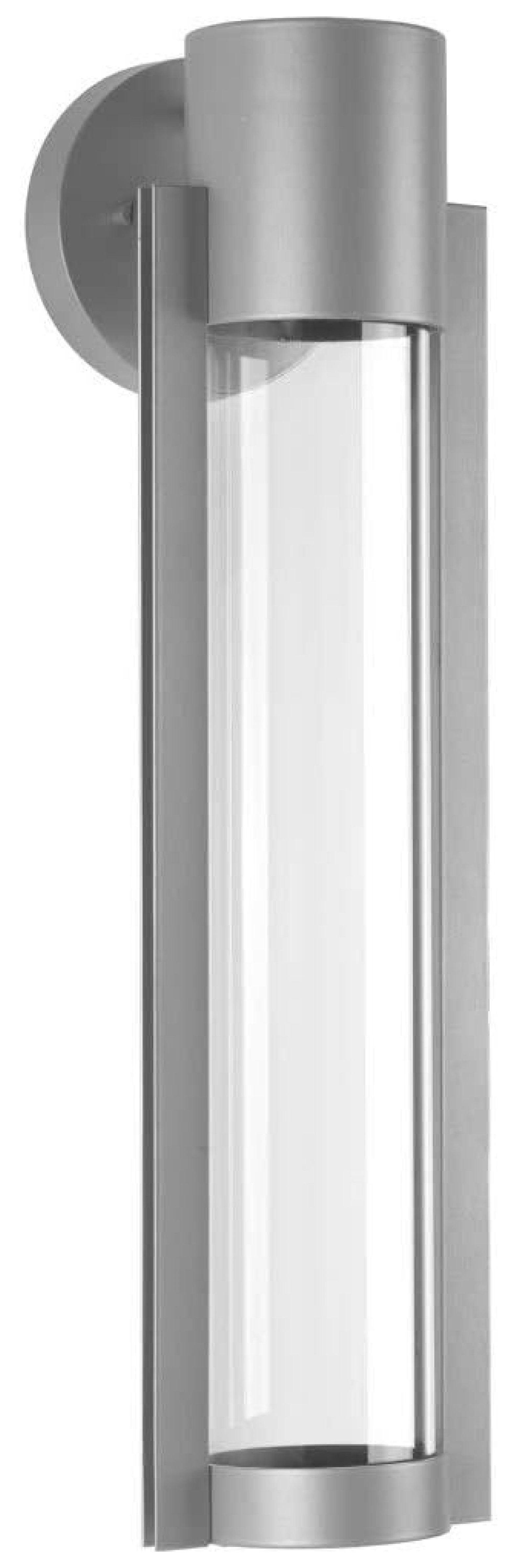 Progress Lighting Z-1030 1-Light Outdoor LED Sconce, Metallic Gray, Clear Glass Shade