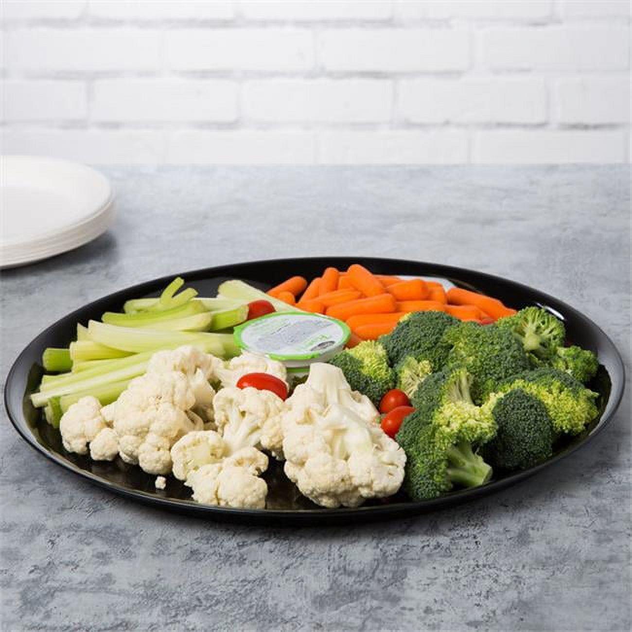 16" Black Polystyrene Round Catering Tray