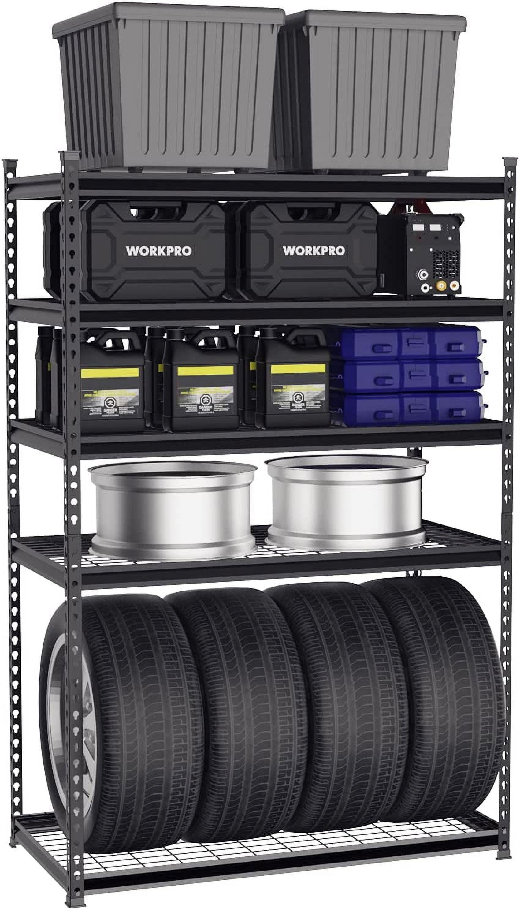 WORKPRO Heavy Duty Adjustable Black Metal 5-Tier Storage Rack