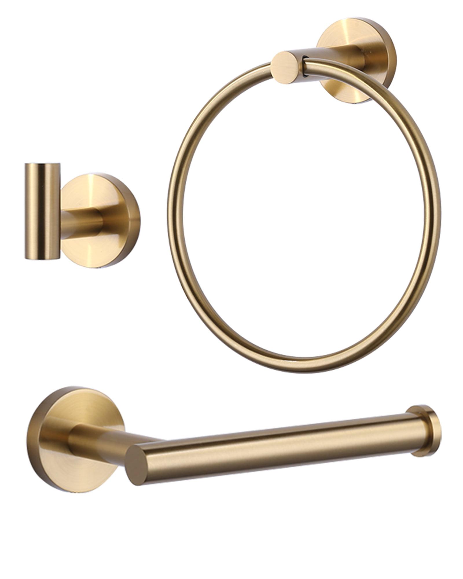 Brushed Gold 3-Piece Metal Bathroom Hardware Set