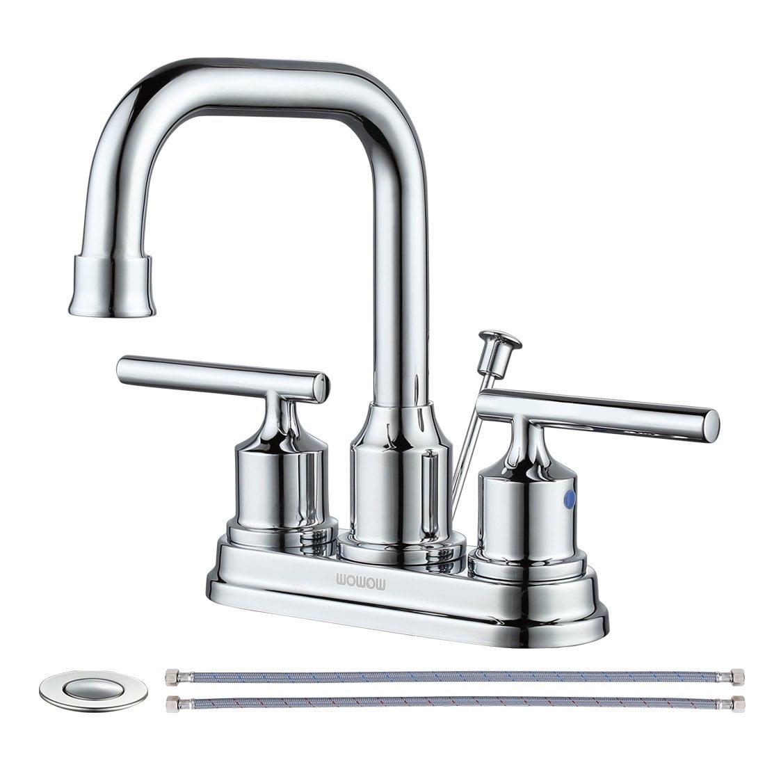 Centerset 2-handle Bathroom Faucet with Drain Assembly