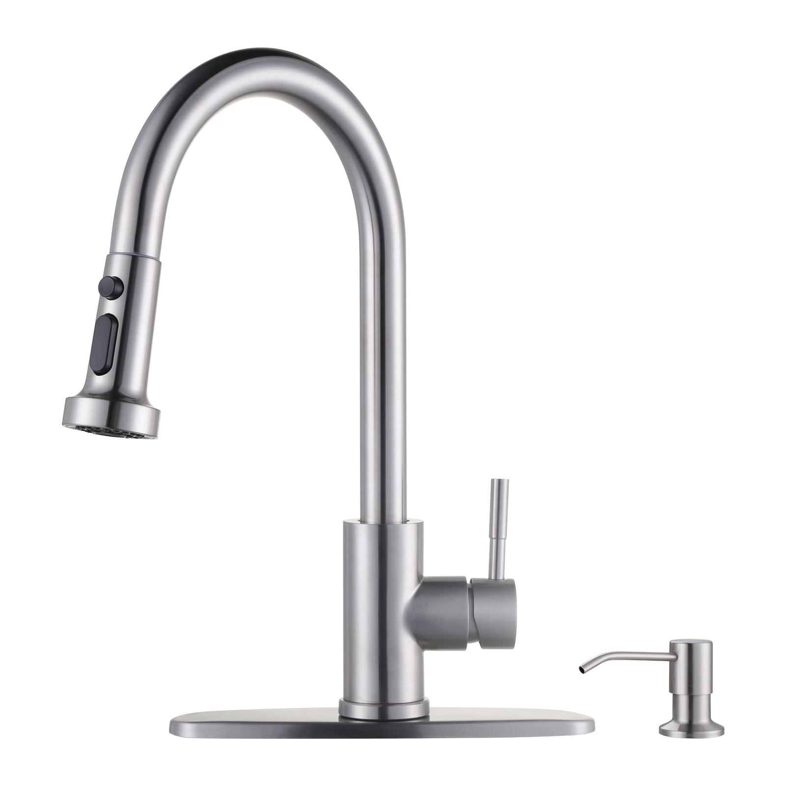 Pull Down Single Handle Kitchen Faucet with Soap Dispenser