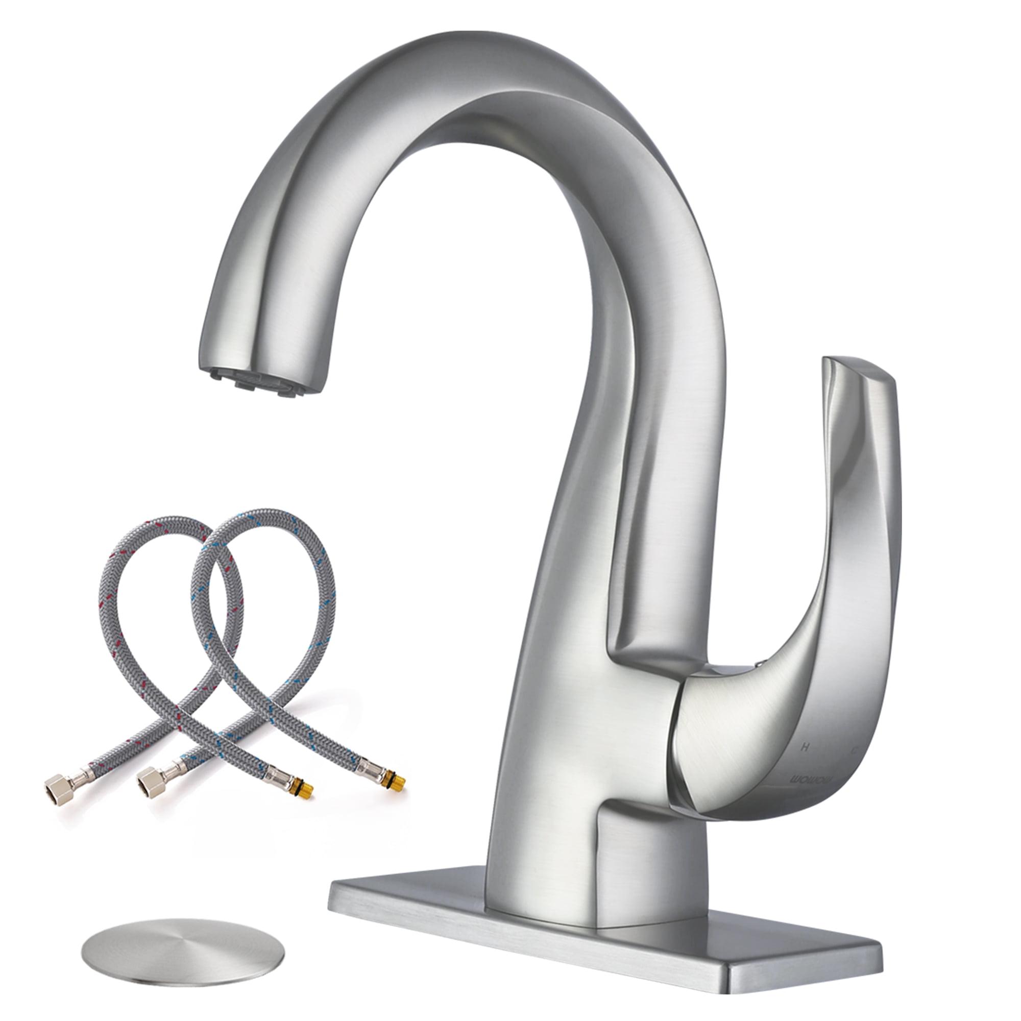 Single-Hole Single-handle Bathroom Faucet with Drain Assembly